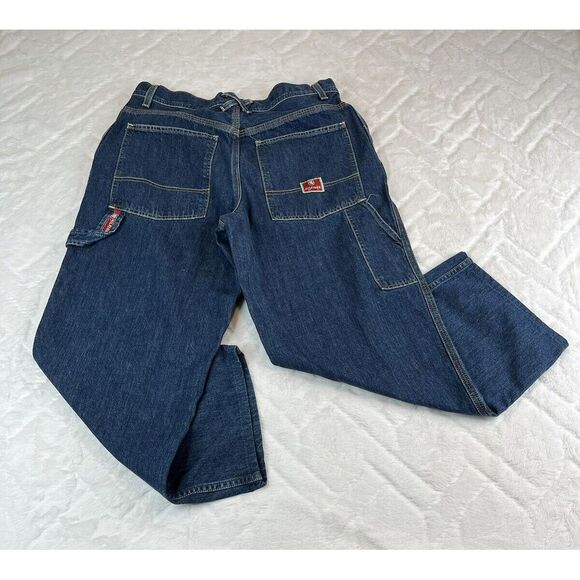 Vintage Tommy Hilfiger Jeans Mens Carpenter Red Label Hip Hop Baggie - Sz 32x27 - Picture 3 of 11